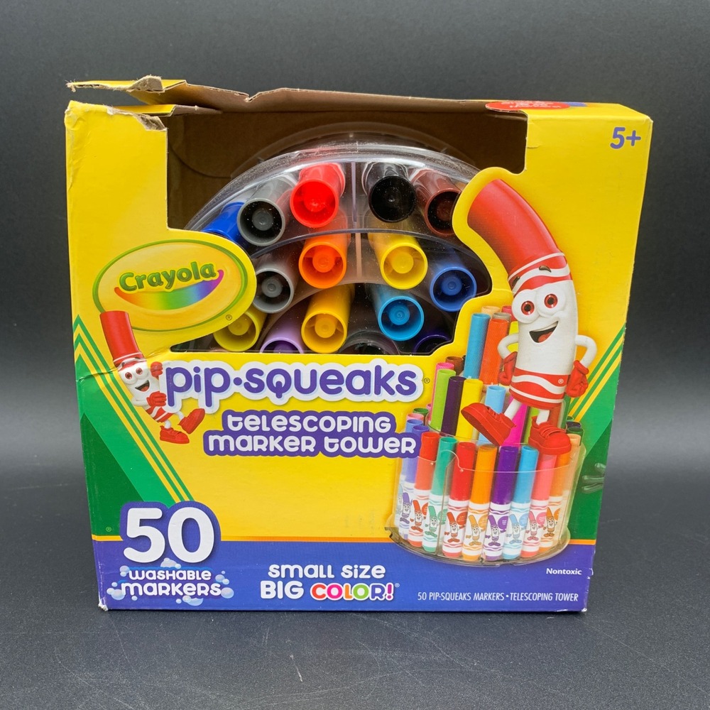 Crayola Pip-Squeaks Telescoping Marker Tower 50 Washable Markers 58-8750